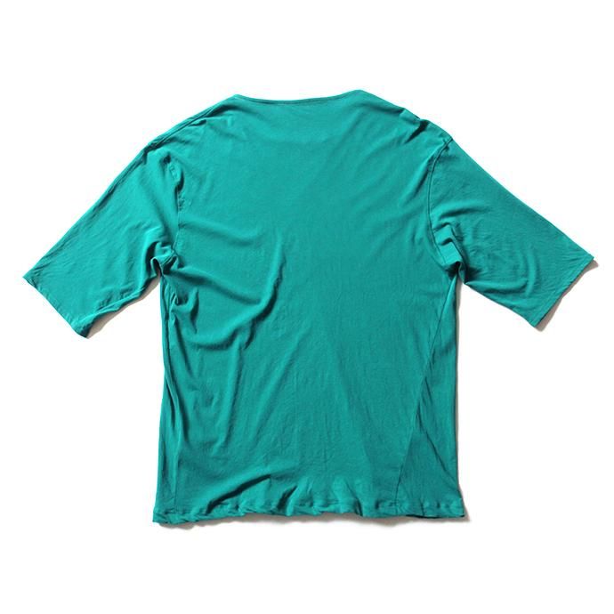 smoothday ユニセックス コズモラマ ハイゲージ天竺 オーバーサイズ 7分袖Tシャツ SJ-T001-001 Emerald 02
