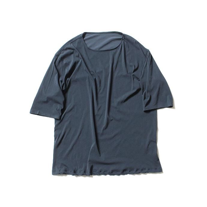 smoothday ユニセックス コズモラマ ハイゲージ天竺 オーバーサイズ 7分袖Tシャツ SJ-T001-001 Smoke Navy 01