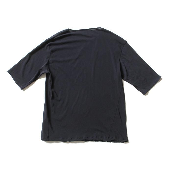smoothday ユニセックス コズモラマ ハイゲージ天竺 オーバーサイズ 7分袖Tシャツ SJ-T001-001 Dark Navy 02