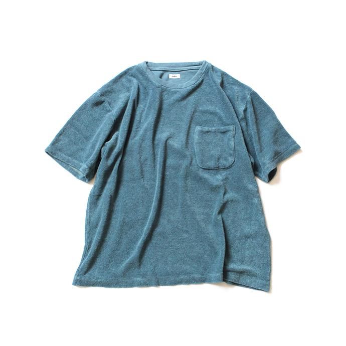 132095359 blurhms / Linen Pile Pocket Tee BHS-18SS018 - Blue Green 01