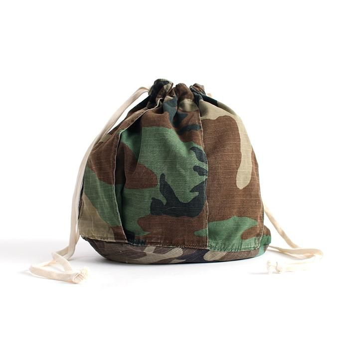 133900538 Hexico / Deformer Drawstring Bag Ex. U.S. ARMY Camouflage - リメイク巾着バッグ 01