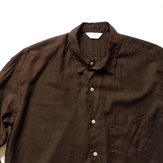127467155 THEE(シー)/ CM-SH-06 wide shirts - BROWN ワイドシャツ ブラウン 02