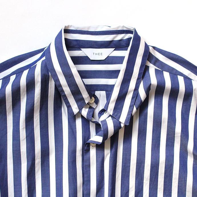 127467155 THEE(シー)/ CM-SH-06 wide shirts - STRIPE ワイドシャツ ストライプ 02