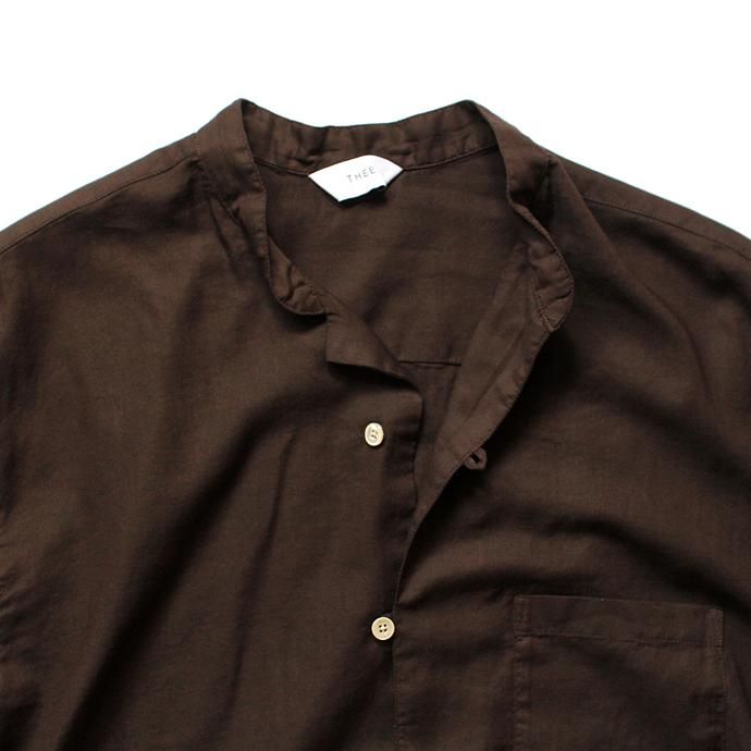 127467155 THEE(シー)/ CM-SH-07 china shirts - BROWN チャイナシャツ ブラウン 02