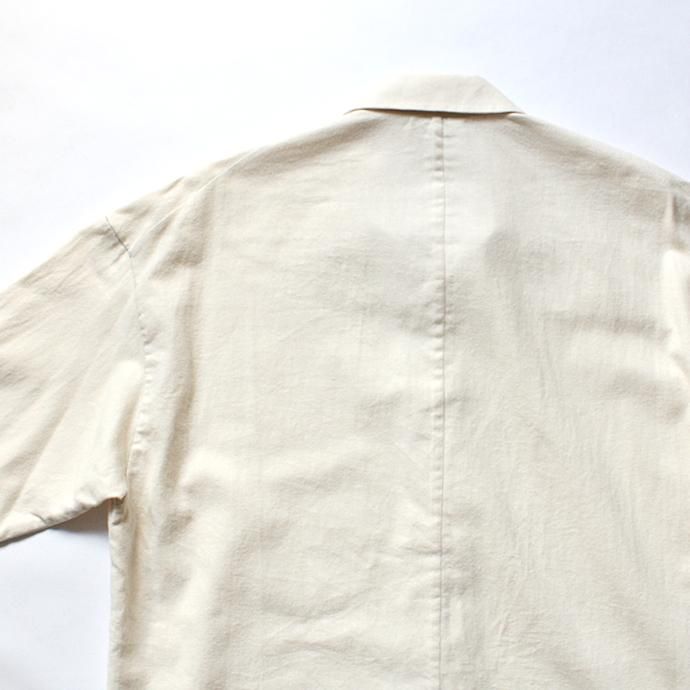 127467155 THEE(シー)/ FL-T-SH-01 stitching shirts - CREAM フランネルシャツ クリーム 02