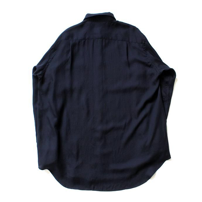 134583589 THEE(シー)/ RV-SH-03 drape double one button shirts - NAVY ダブルシャツ ネイビー 02