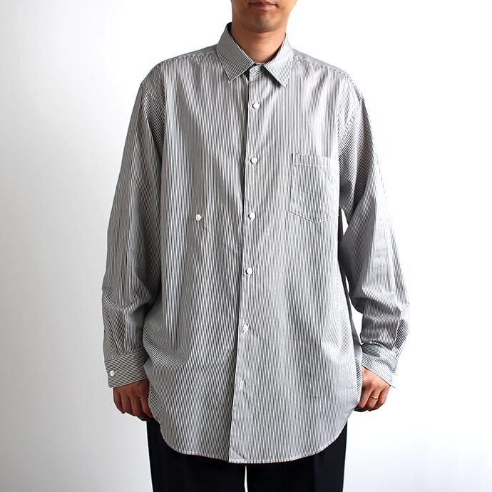 134583589 THEE(シー)/ RV-SH-03 drape double one button shirts - NAVY ダブルシャツ ネイビー 02