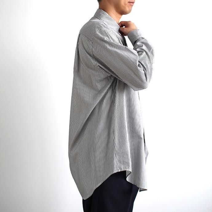 134583589 THEE(シー)/ RV-SH-03 drape double one button shirts - NAVY ダブルシャツ ネイビー 02