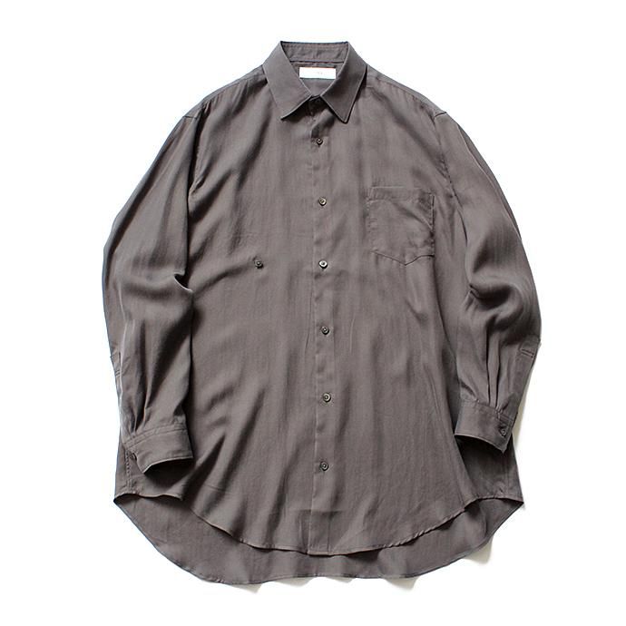 134583659 THEE(シー)/ RV-SH-03 drape double one button shirts - CHARCOAL ダブルシャツ チャコール 01