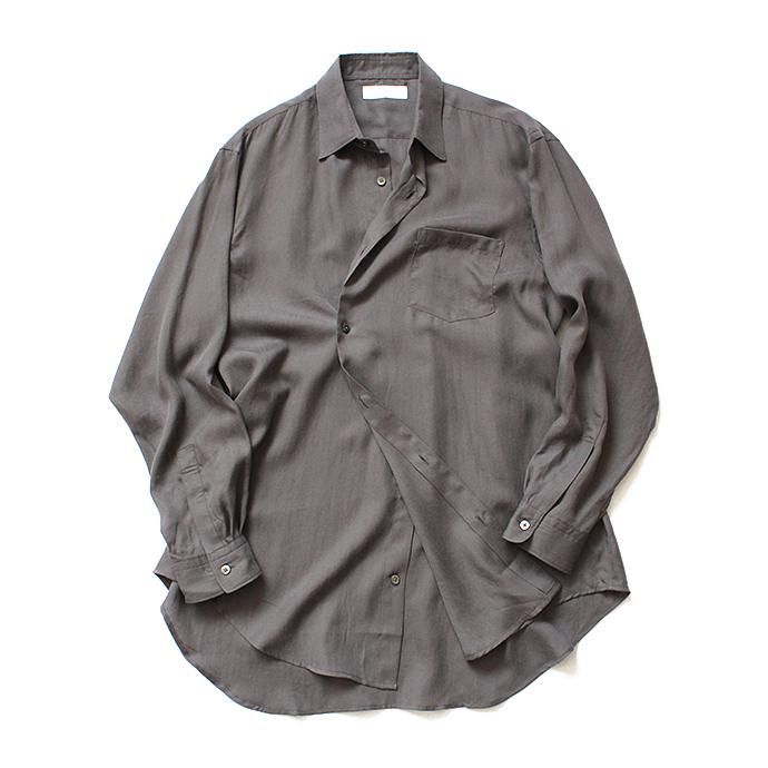 134583659 THEE(シー)/ RV-SH-03 drape double one button shirts - CHARCOAL ダブルシャツ チャコール 02