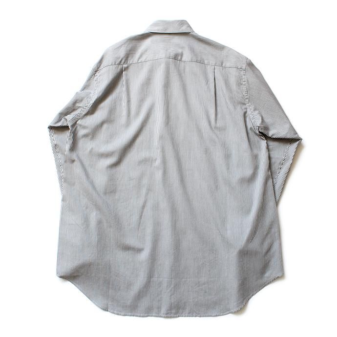 134583731 THEE(シー)/ RV-SH-03 drape double one button shirts - BLACK STRIPE ダブルシャツ ブラックストライプ 02
