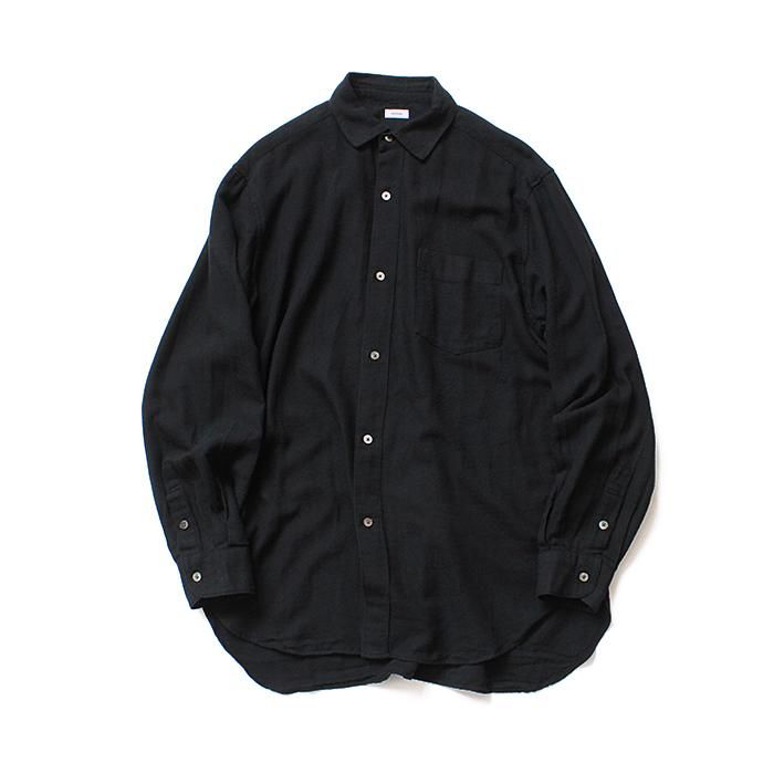 134584986 blurhms / Rough Silk Cotton Shirt - Black BHS-18AW007SLK 01