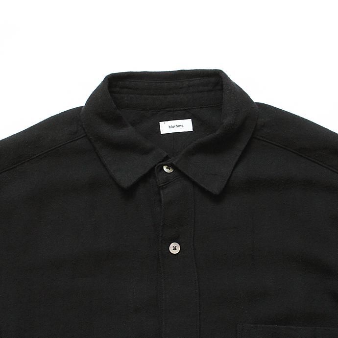 134584986 blurhms / Rough Silk Cotton Shirt - Black BHS-18AW007SLK 02