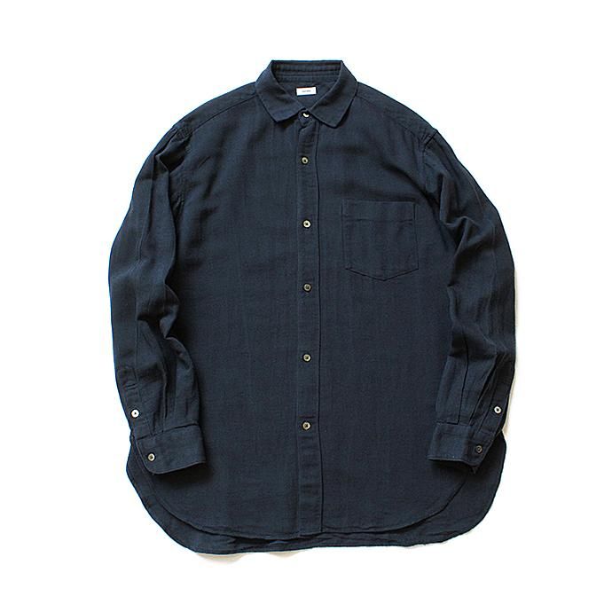134585060 blurhms / Rough Silk Cotton Shirt - Navy BHS-18AW007SLK 01