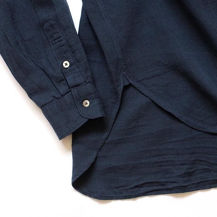 134585060 blurhms / Rough Silk Cotton Shirt - Navy BHS-18AW007SLK 02
