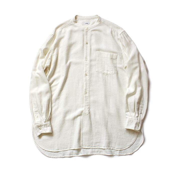 134585177 blurhms / Rough Silk Cotton Band Collar Shirt - Natural BHS-18AW008SLK 01
