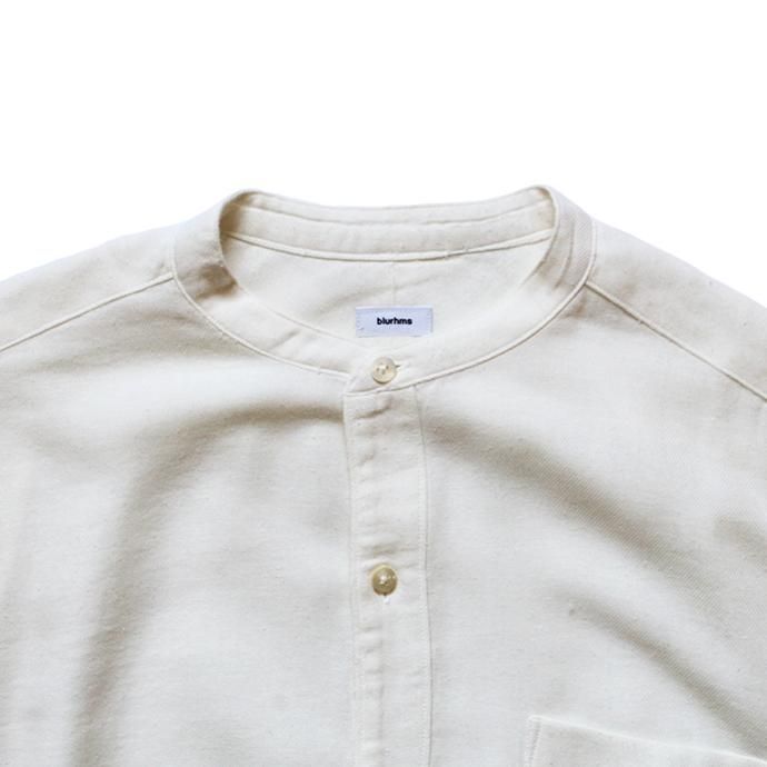 134585177 blurhms / Rough Silk Cotton Band Collar Shirt - Natural BHS-18AW008SLK 02