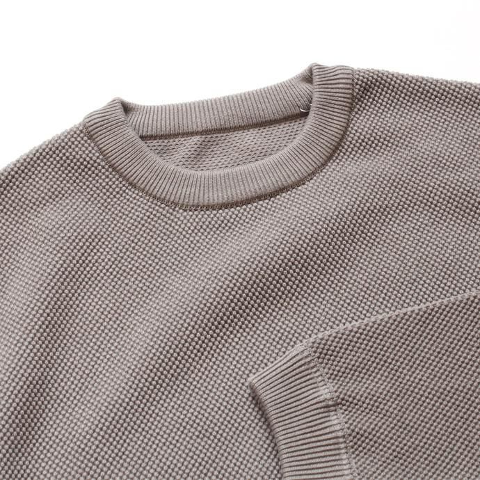 134654093 crepuscule / moss stitch L/S sweat 鹿の子編みクルーネックプルオーバー 1803-001 Graybeige<img class='new_mark_img2' src='//img.shop-pro.jp/img/new/icons47.gif' style='border:none;display:inline;margin:0px;padding:0px;width:auto;' /> 02