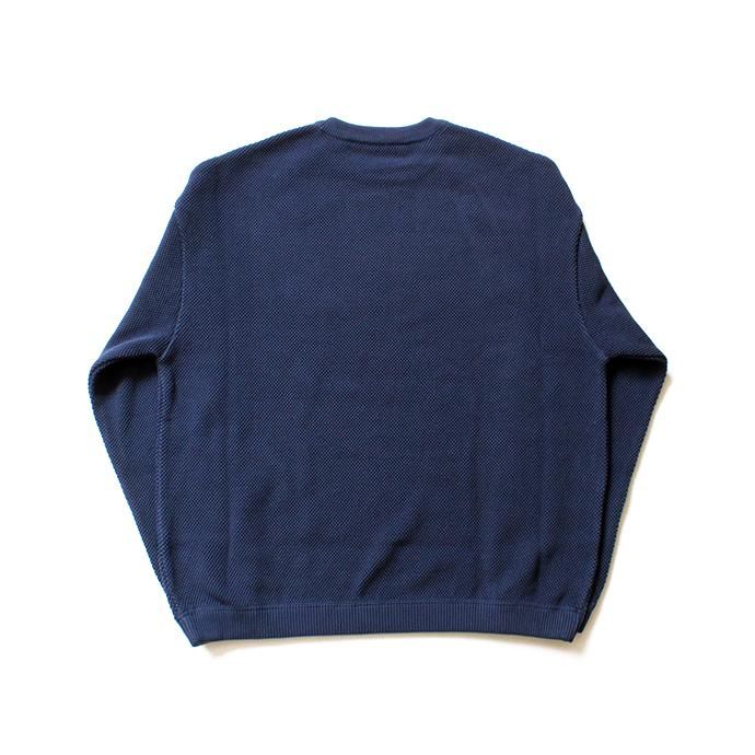 134654241 crepuscule / moss stitch L/S sweat 鹿の子編みクルーネックプルオーバー 1803-001 Blue 02