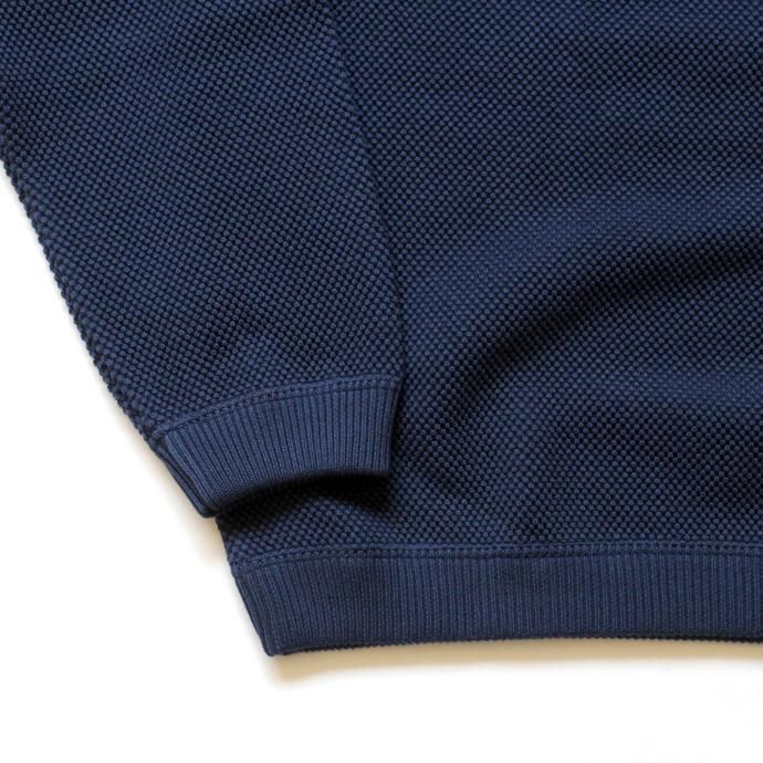134654241 crepuscule / moss stitch L/S sweat 鹿の子編みクルーネックプルオーバー 1803-001 Blue 02
