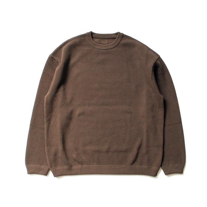 134654334 crepuscule / moss stitch L/S sweat 鹿の子編みクルーネックプルオーバー 1803-001 Brown<img class='new_mark_img2' src='//img.shop-pro.jp/img/new/icons47.gif' style='border:none;display:inline;margin:0px;padding:0px;width:auto;' /> 01