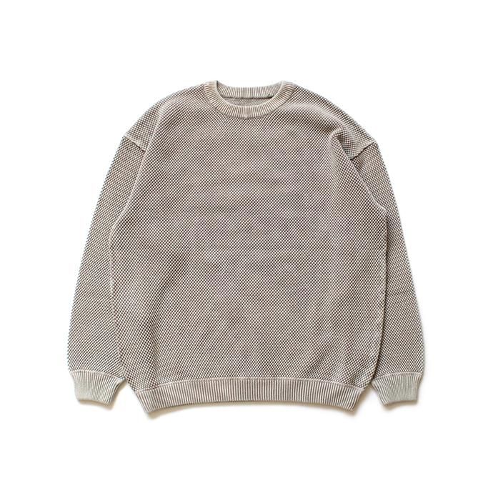 134654708 crepuscule / stone wash moss stitch L/S sweat ストーンウォッシュ鹿の子編みクルーネックプルオーバー 1803-003 Brown<img class='new_mark_img2' src='//img.shop-pro.jp/img/new/icons47.gif' style='border:none;display:inline;margin:0px;padding:0px;width:auto;' /> 01