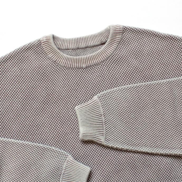 134654708 crepuscule / stone wash moss stitch L/S sweat ストーンウォッシュ鹿の子編みクルーネックプルオーバー 1803-003 Brown<img class='new_mark_img2' src='//img.shop-pro.jp/img/new/icons47.gif' style='border:none;display:inline;margin:0px;padding:0px;width:auto;' /> 02