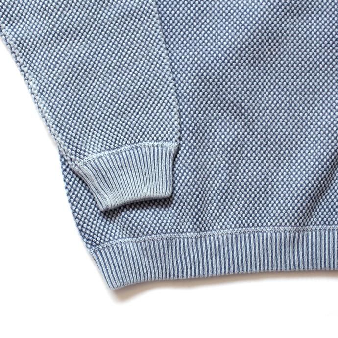 134654740 crepuscule / stone wash moss stitch L/S sweat ストーンウォッシュ鹿の子編みクルーネックプルオーバー 1803-003 Bluegray 02