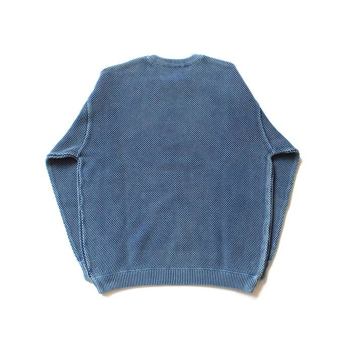 134654751 crepuscule / stone wash moss stitch L/S sweat ストーンウォッシュ鹿の子編みクルーネックプルオーバー 1803-003 Blue 02