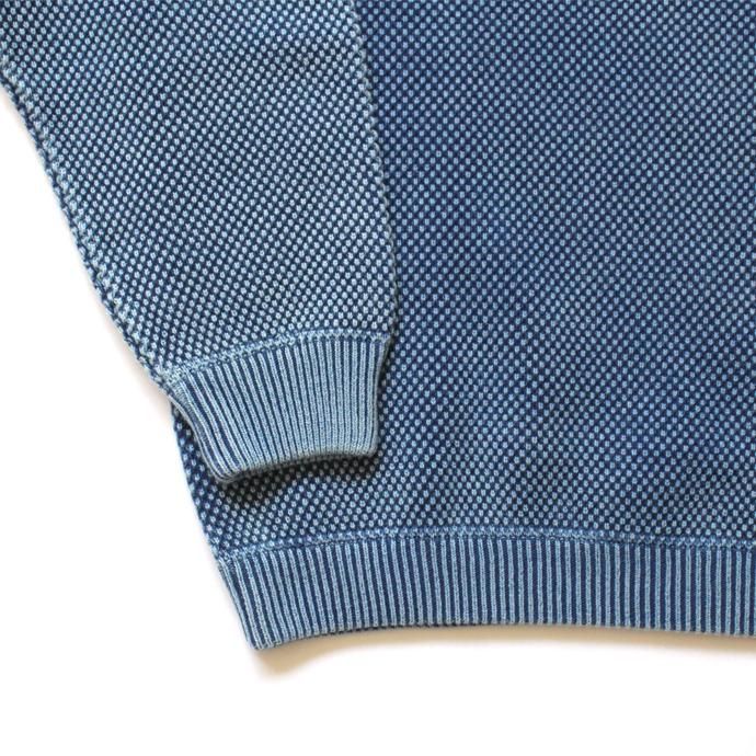 134654751 crepuscule / stone wash moss stitch L/S sweat ストーンウォッシュ鹿の子編みクルーネックプルオーバー 1803-003 Blue 02