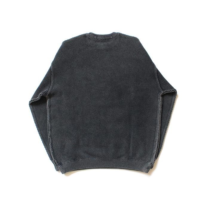 134654764 crepuscule / stone wash moss stitch L/S sweat ストーンウォッシュ鹿の子編みクルーネックプルオーバー 1803-003 Black 02