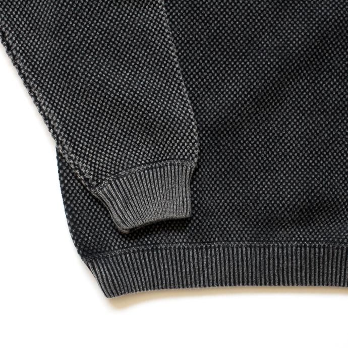 134654764 crepuscule / stone wash moss stitch L/S sweat ストーンウォッシュ鹿の子編みクルーネックプルオーバー 1803-003 Black 02