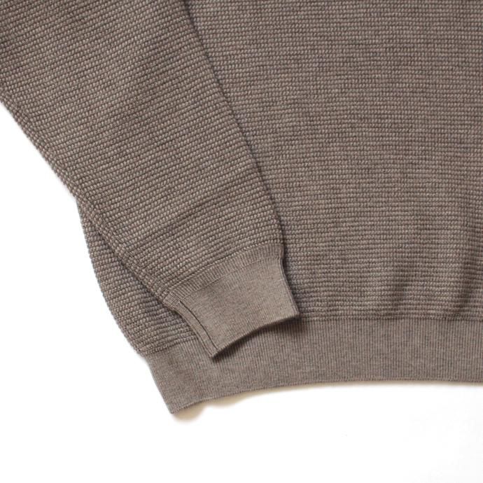 134663798 crepuscule / wool waffle crewneck P/O ウールワッフルクルーネックプルオーバー 1803-007 Brown 02