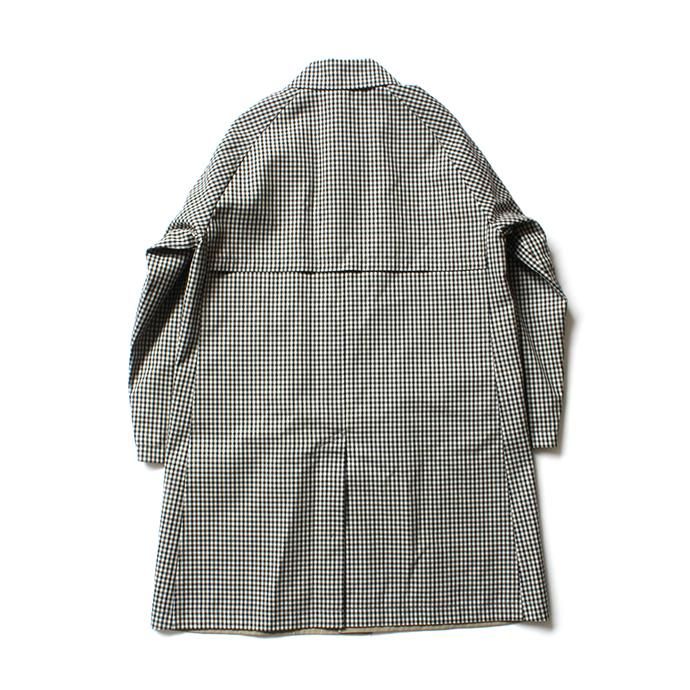 134896120 STILL BY HAND / CO0183 撥水リバーシブルコート - Green Gingham/Beige 02