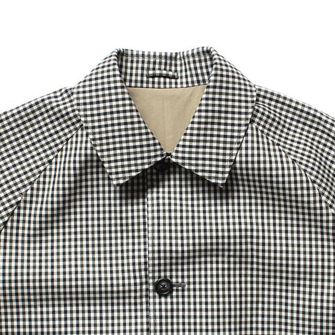 134896120 STILL BY HAND / CO0183 撥水リバーシブルコート - Green Gingham/Beige 02