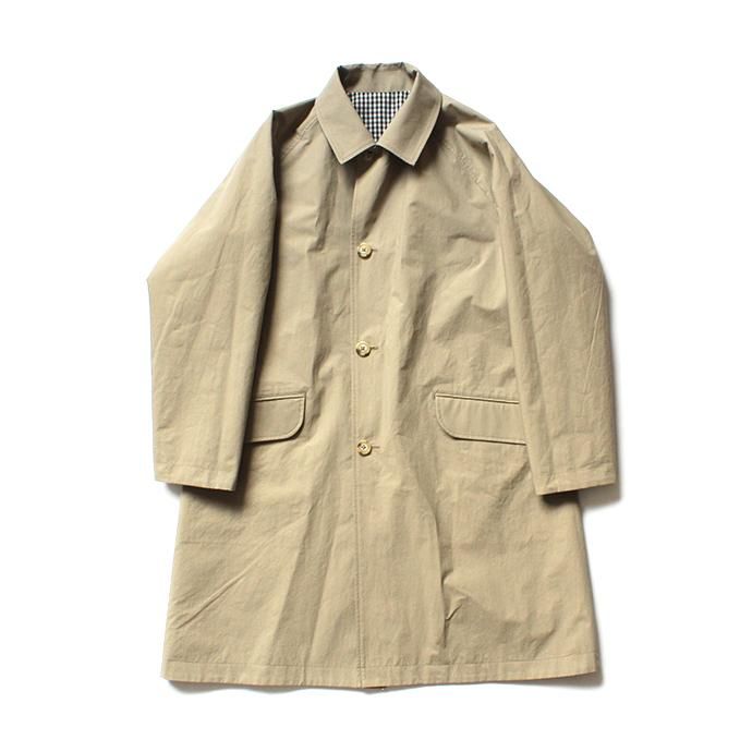 134896120 STILL BY HAND / CO0183 撥水リバーシブルコート - Green Gingham/Beige 02