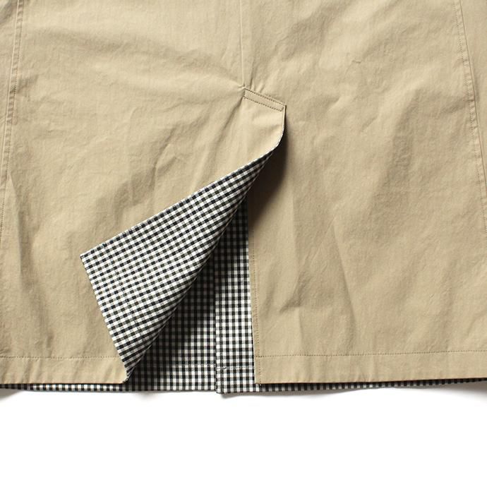 134896120 STILL BY HAND / CO0183 撥水リバーシブルコート - Green Gingham/Beige 02