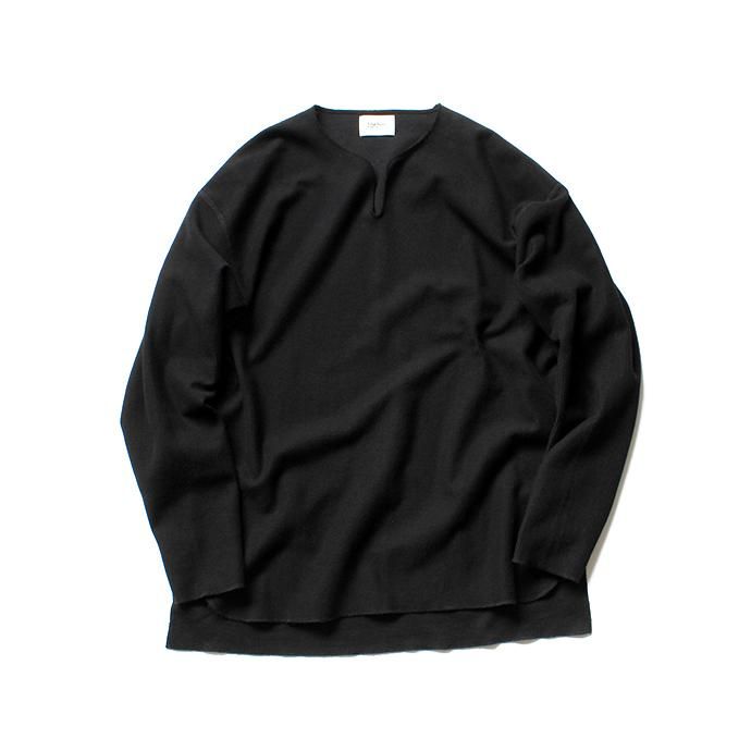 135103736 blurhms ROOTSTOCK / Rough & Smooth Thermal Loose Fit Over-neck L/S BHS-RKAW18002 - Black 01