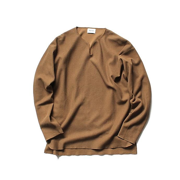 135103875 blurhms ROOTSTOCK / Rough & Smooth Thermal Loose Fit Over-neck L/S BHS-RKAW18002 - Coyote 01