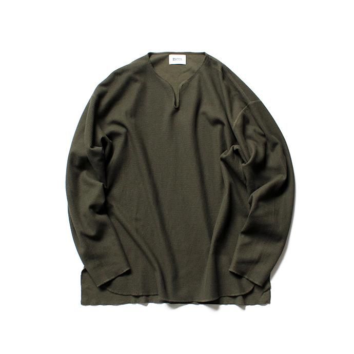 135103924 blurhms ROOTSTOCK / Rough & Smooth Thermal Loose Fit Over-neck L/S BHS-RKAW18002 - Olive 01