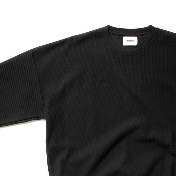 135104162 blurhms ROOTSTOCK / Rough & Smooth Thermal Loose Fit Crew-neck L/S BHS-RKAW18004 - Black 02