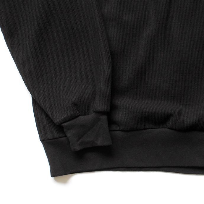 135104162 blurhms ROOTSTOCK / Rough & Smooth Thermal Loose Fit Crew-neck L/S BHS-RKAW18004 - Black 02