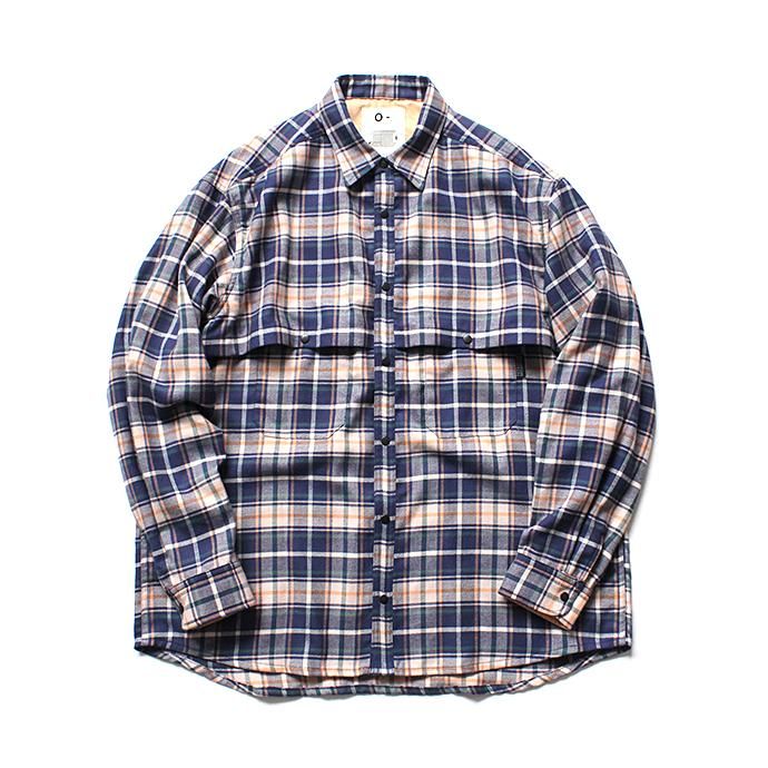 135335156 O-(オー)/ OVER FLAP SHIRT フランネルシャツ 19W-05 - Blue×Orange 01