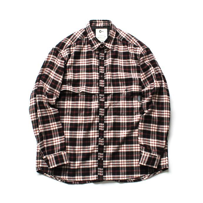 135335397 O-(オー)/ OVER FLAP SHIRT フランネルシャツ 19W-05 - Black×Red 01