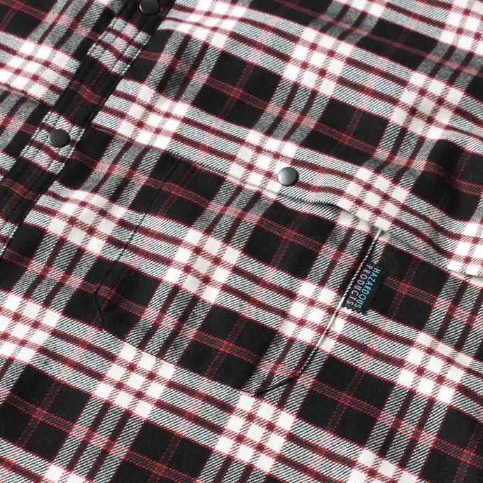135335397 O-(オー)/ OVER FLAP SHIRT フランネルシャツ 19W-05 - Black×Red 02