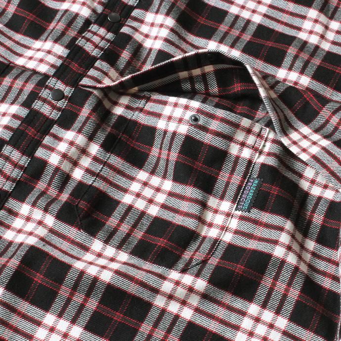 135335397 O-(オー)/ OVER FLAP SHIRT フランネルシャツ 19W-05 - Black×Red 02