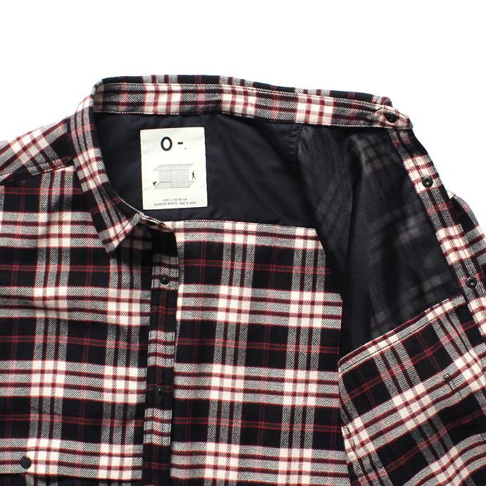 135335397 O-(オー)/ OVER FLAP SHIRT フランネルシャツ 19W-05 - Black×Red 02