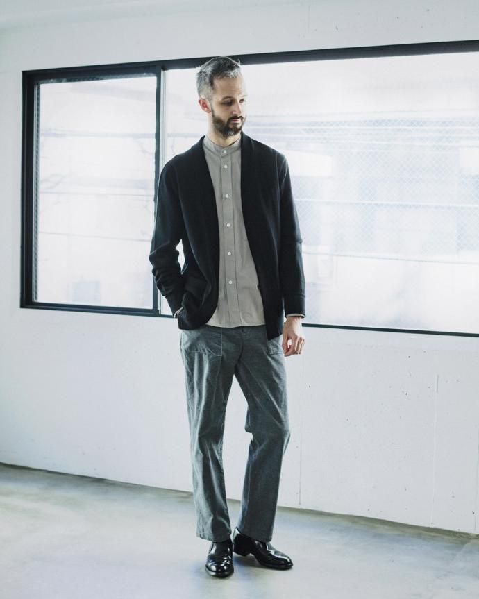 135683034 STILL BY HAND / ウール ボタンレスカーディガン KN0383 - Grey 02