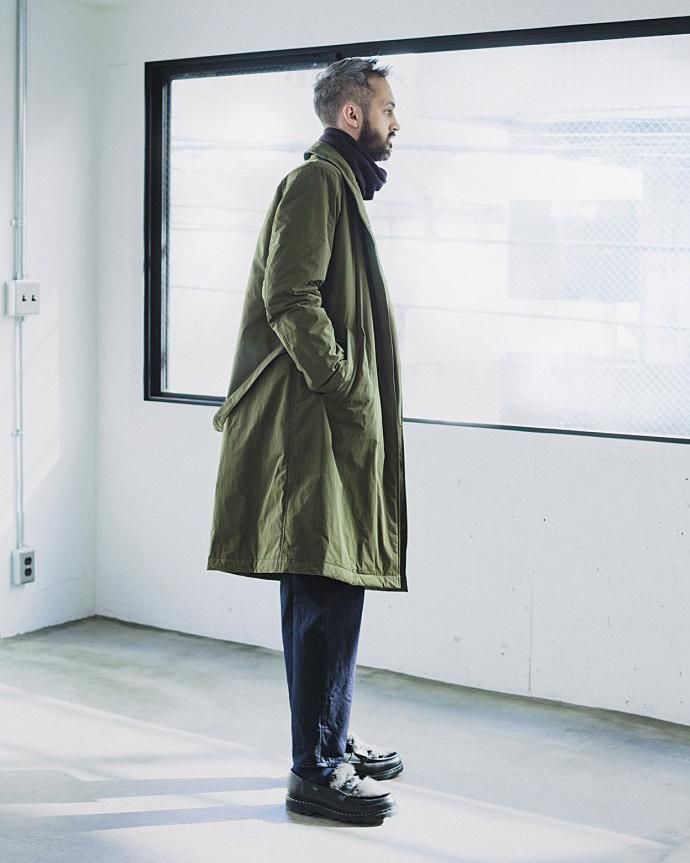 135712485 STILL BY HAND / シンサレート中綿入り ガウンコート CO0383 - Olive 02