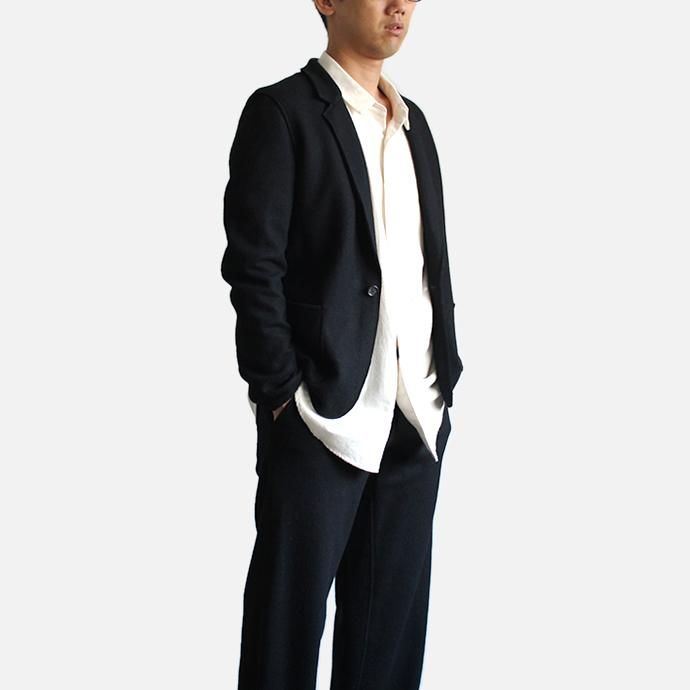 135743238 THEE(シー)/ AT-KT-01 wool jersey jacket - BLACK ウールジャージージャケット ブラック 02
